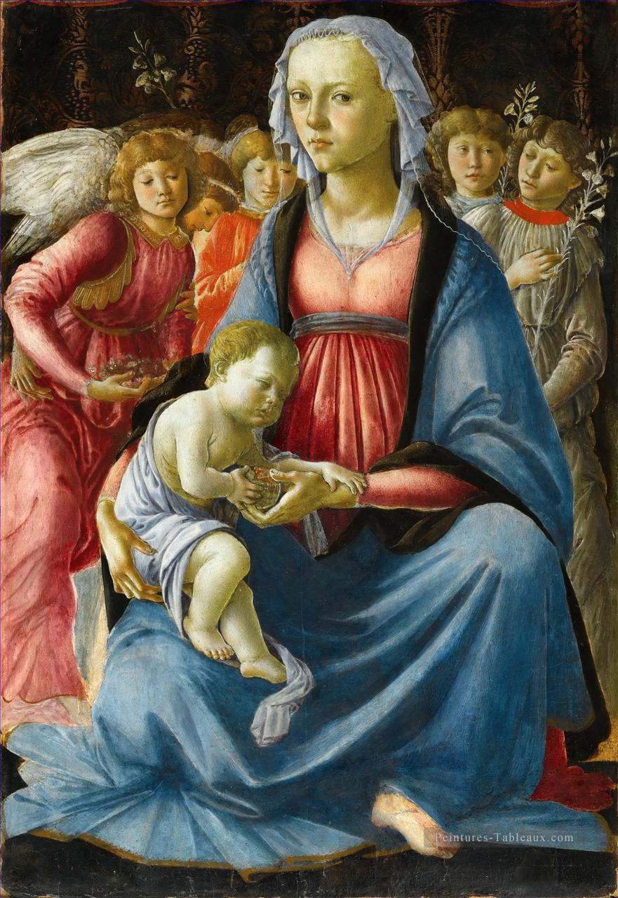 Sandro La Vierge avec l’enfant et cinq anges Sandro Botticelli Peintures à l'huile